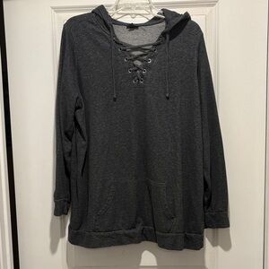 Torrid Charcoal Lace-Up Sweatshirt